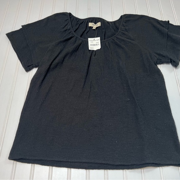 Madewell Women Tiered Flutter Sleeve Black Top Blouse XS NEW 547 - Picture 2 of 5